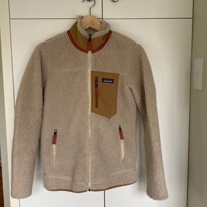 Patagonia Retro X Oatmeal Sherpa womens XS EUC jacket fleece wind stopper